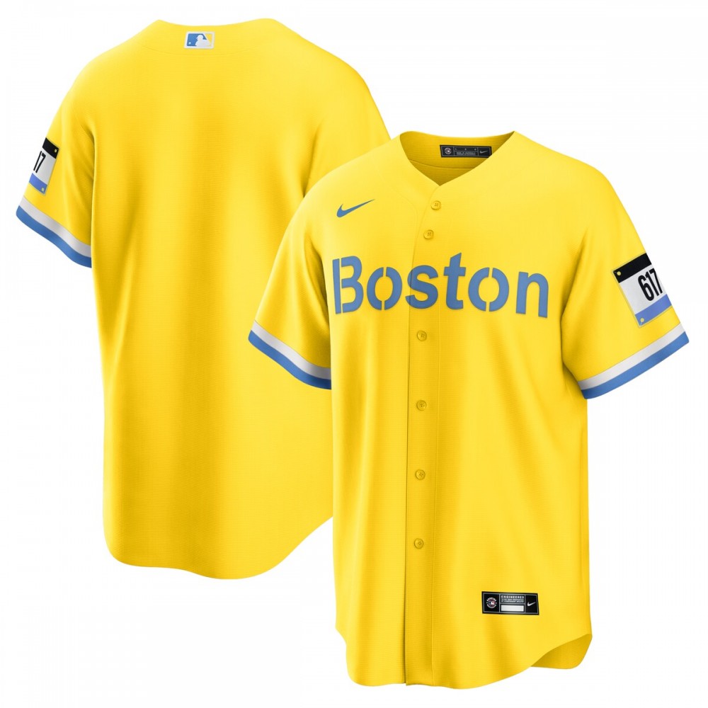 Boston Red Sox Nike 2021 City Connect Replica MLB Jersey - Gold/Light Blue
