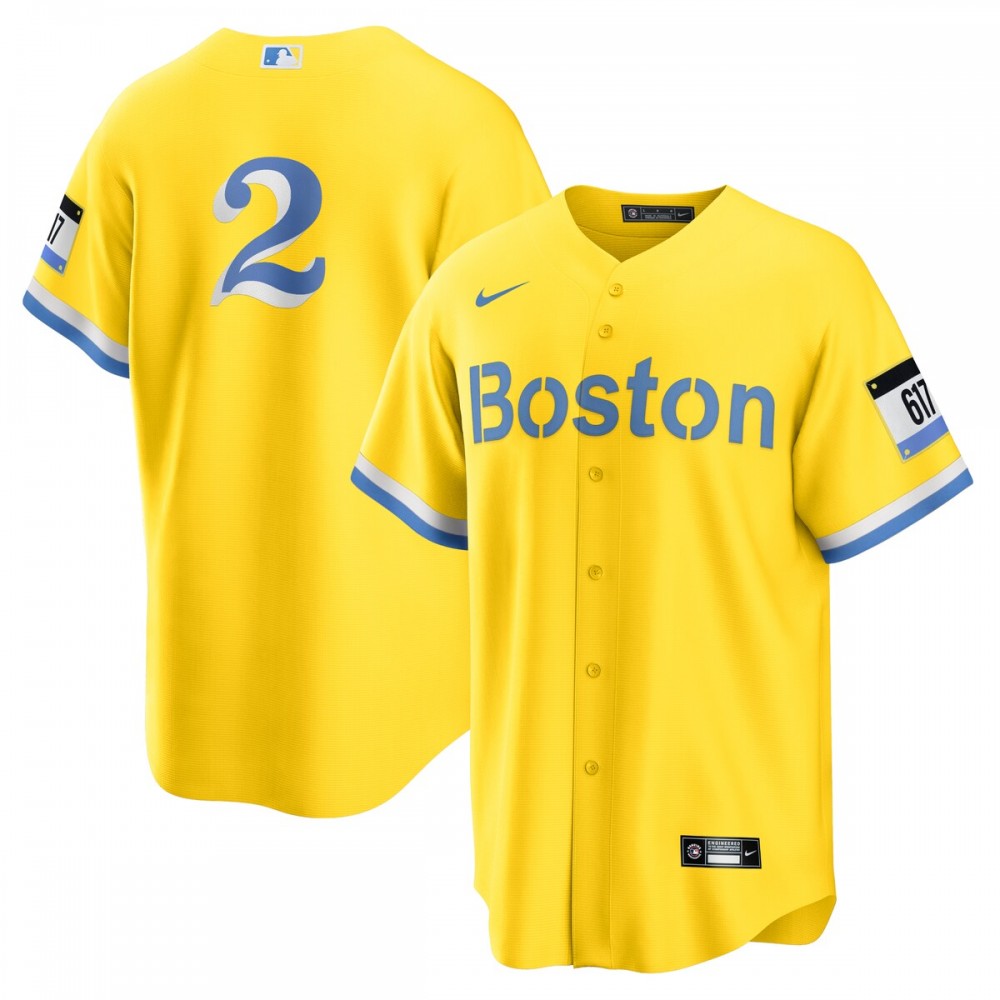 Xander Bogaerts Boston Red Sox Nike 2021 City Connect Replica Player MLB Jersey - Gold/Light Blue