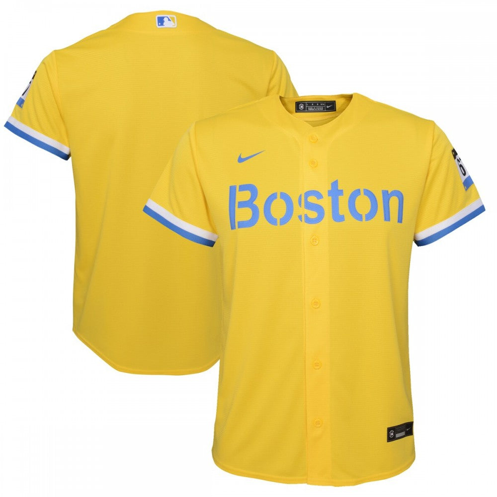 Boston Red Sox Nike Youth City Connect Replica Team MLB Jersey - Gold/Light Blue