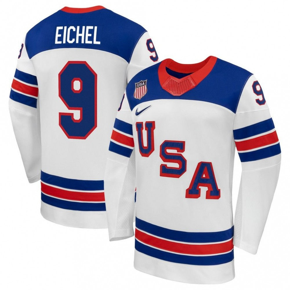 Jack Eichel USA Hockey Olympic Nike 2026 White Away Replica NHL Jersey