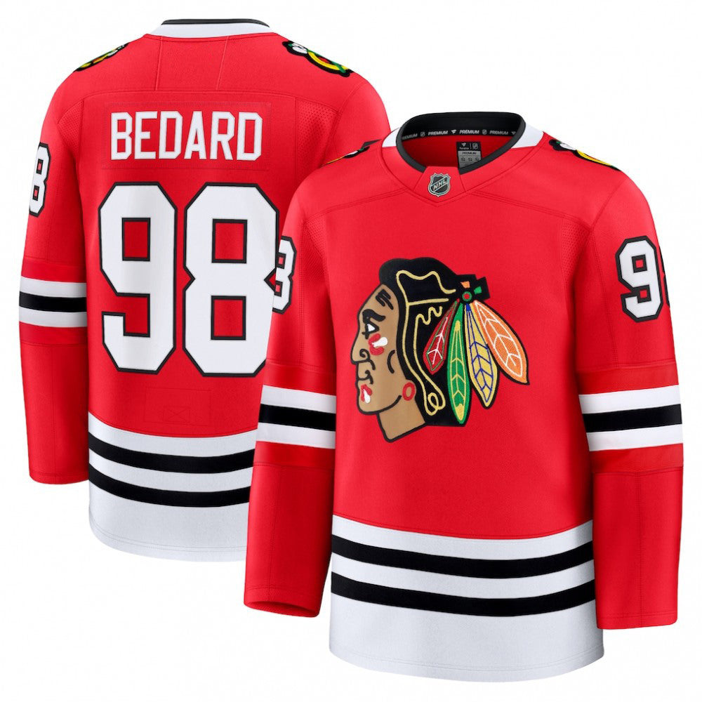 Connor Bedard Chicago Blackhawks Home Premium NHL Jersey - Red