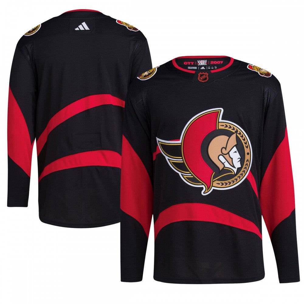 Ottawa Senators adidas Reverse Retro 2.0 Authentic Blank NHL Jersey - Black