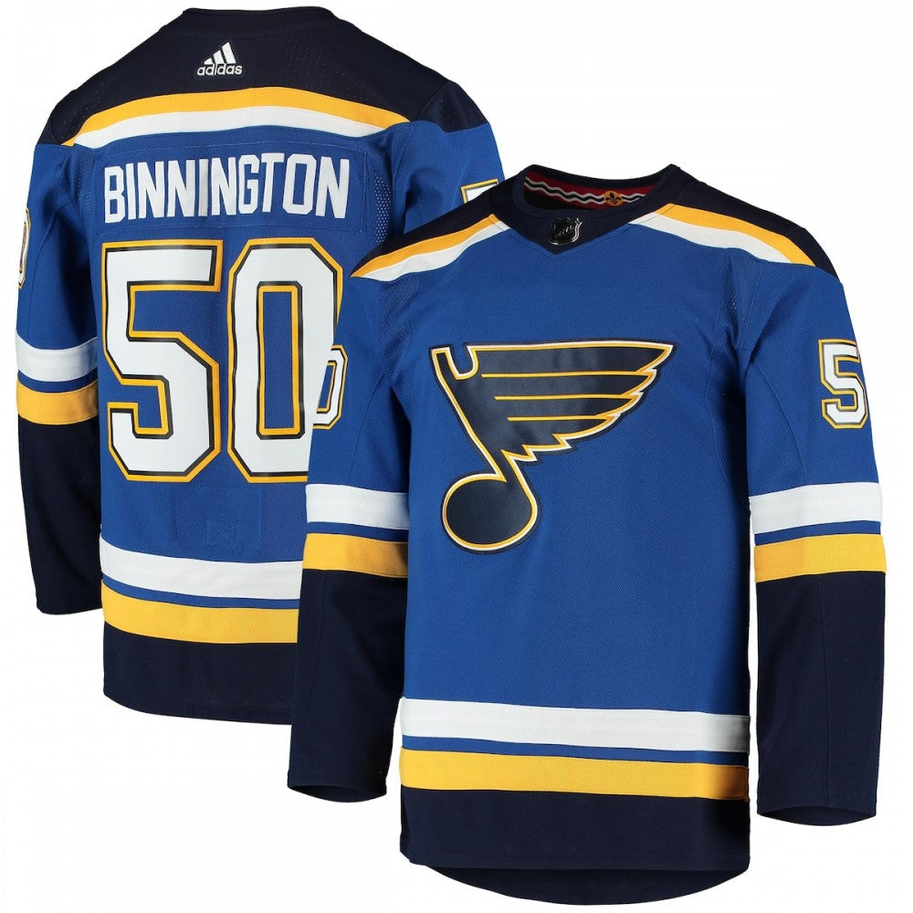 Jordan Binnington St. Louis Blues adidas Home Authentic Player NHL Jersey - Blue