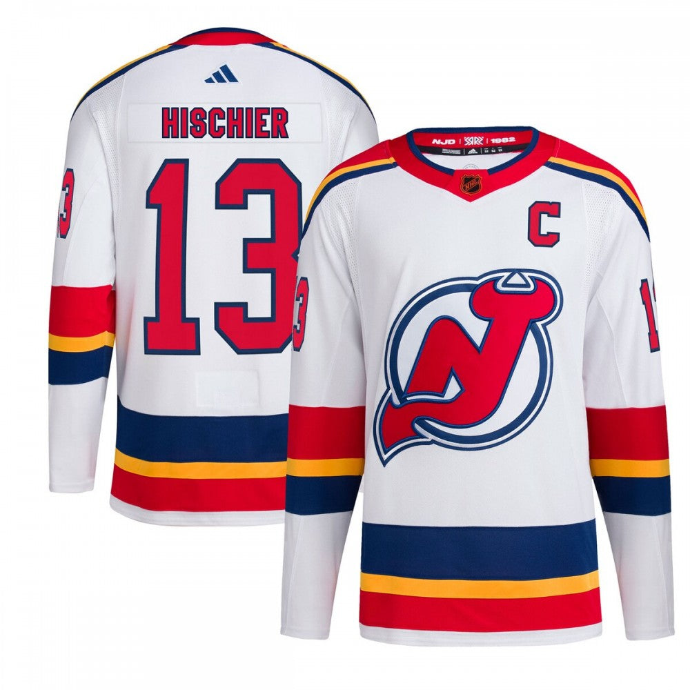 Nico Hischier New NHL Jersey Devils adidas Reverse Retro 2.0 Authentic Player NHL Jersey - White
