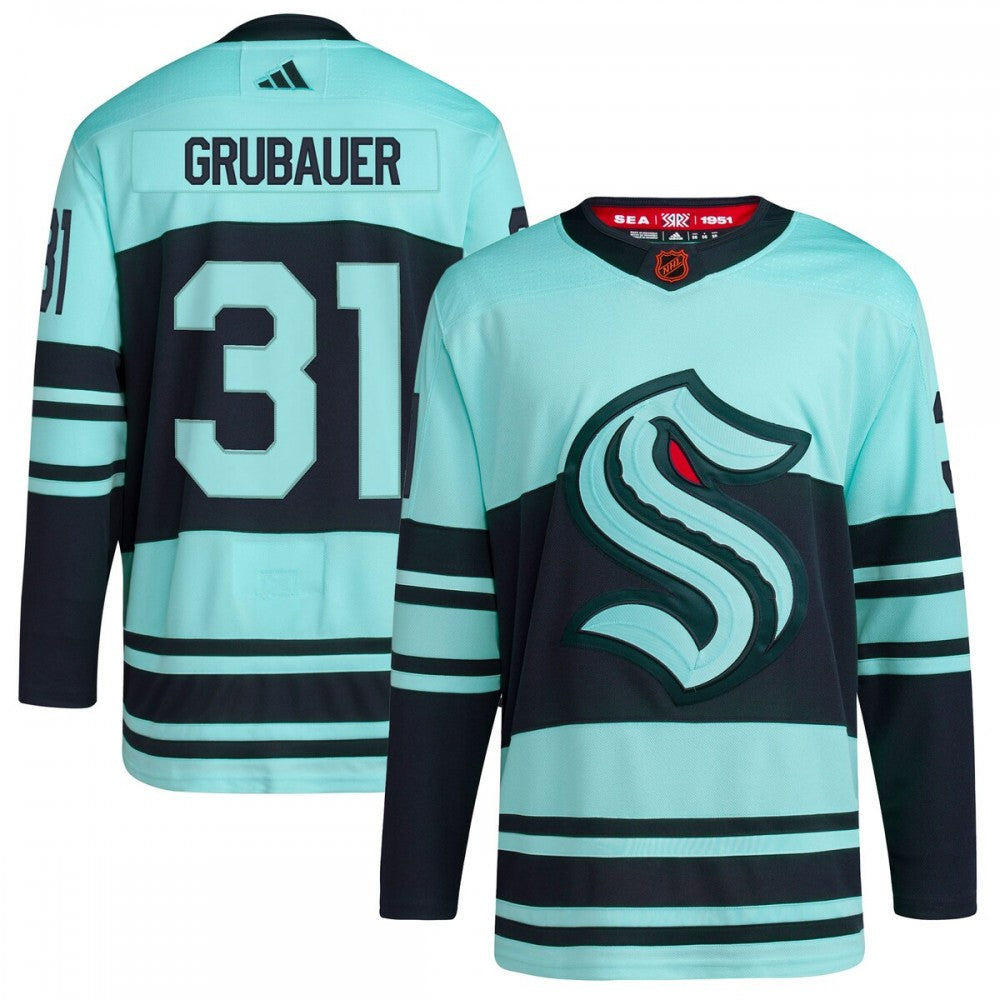 Philipp Grubauer Seattle Kraken adidas Reverse Retro 2.0 Authentic Player NHL Jersey - Teal