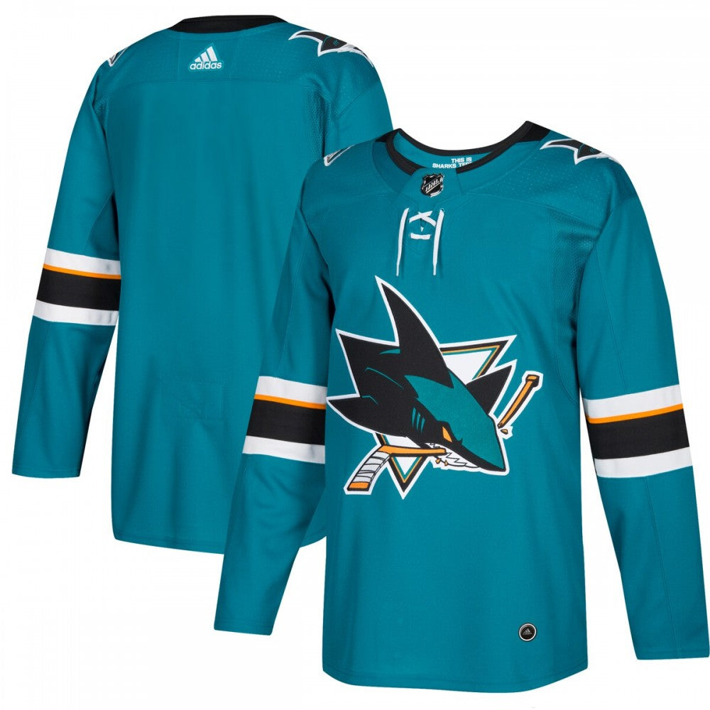San Jose Sharks adidas Home Authentic Blank NHL Jersey - Teal