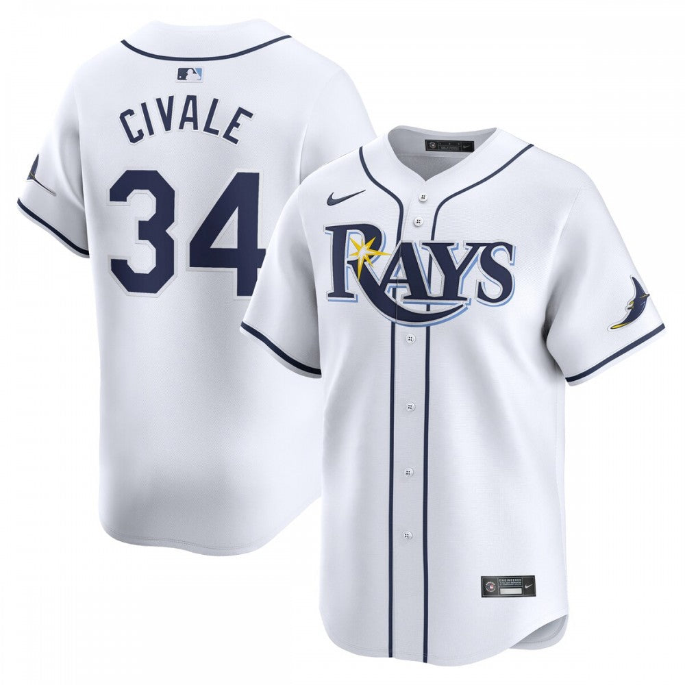 Aaron Civale Tampa Bay Rays Nike Home Limited Player MLB Jersey - White