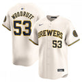 Brandon Woodruff Milwaukee Brewers Nike Home Limited Player MLB Jersey - Cream