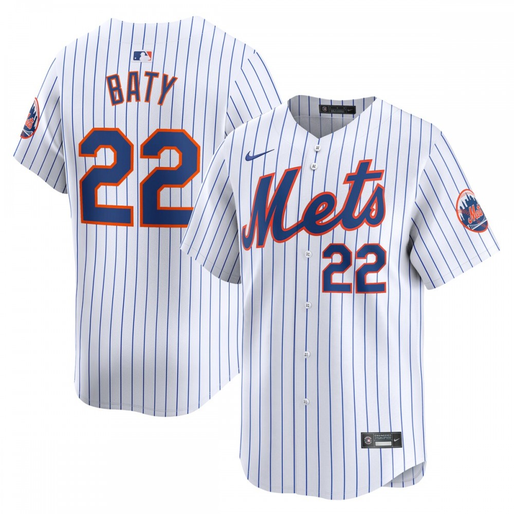 Brett Baty New York Mets Nike Home Limited Player MLB Jersey - White