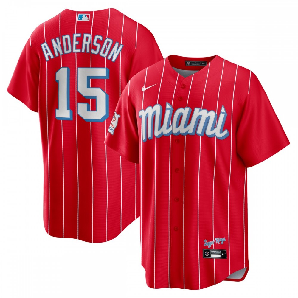 Brian Anderson Miami Marlins Nike City Connect Replica Player MLB Jersey - Red