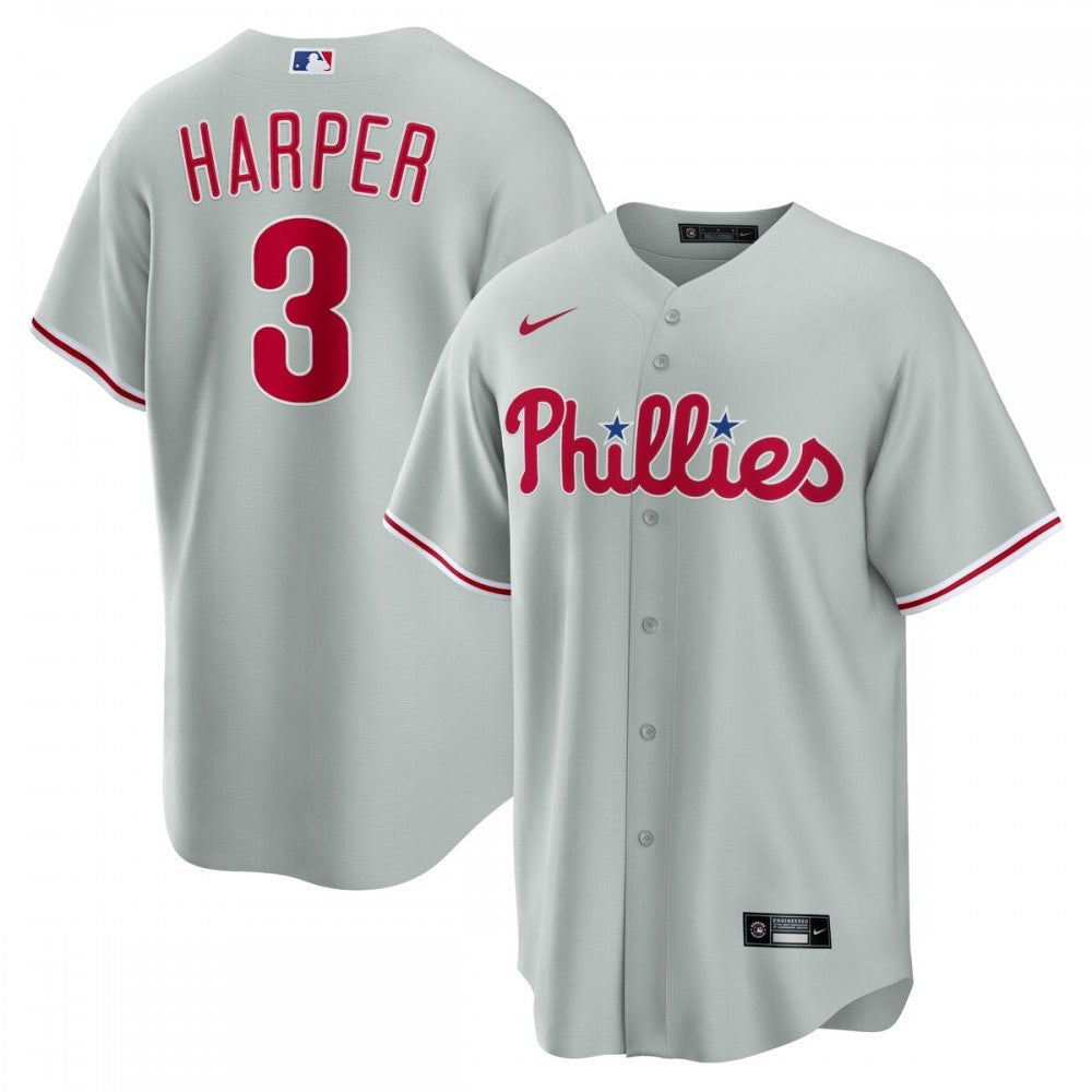 Bryce Harper Philadelphia Phillies Nike Road Replica Player Name MLB Jersey - Gray
