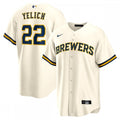 Christian Yelich Milwaukee Brewers Nike Alternate Replica Player MLB Jersey - Cream