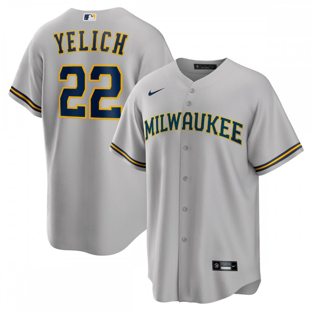 Christian Yelich Milwaukee Brewers Nike Alternate Replica Player MLB Jersey - Gray