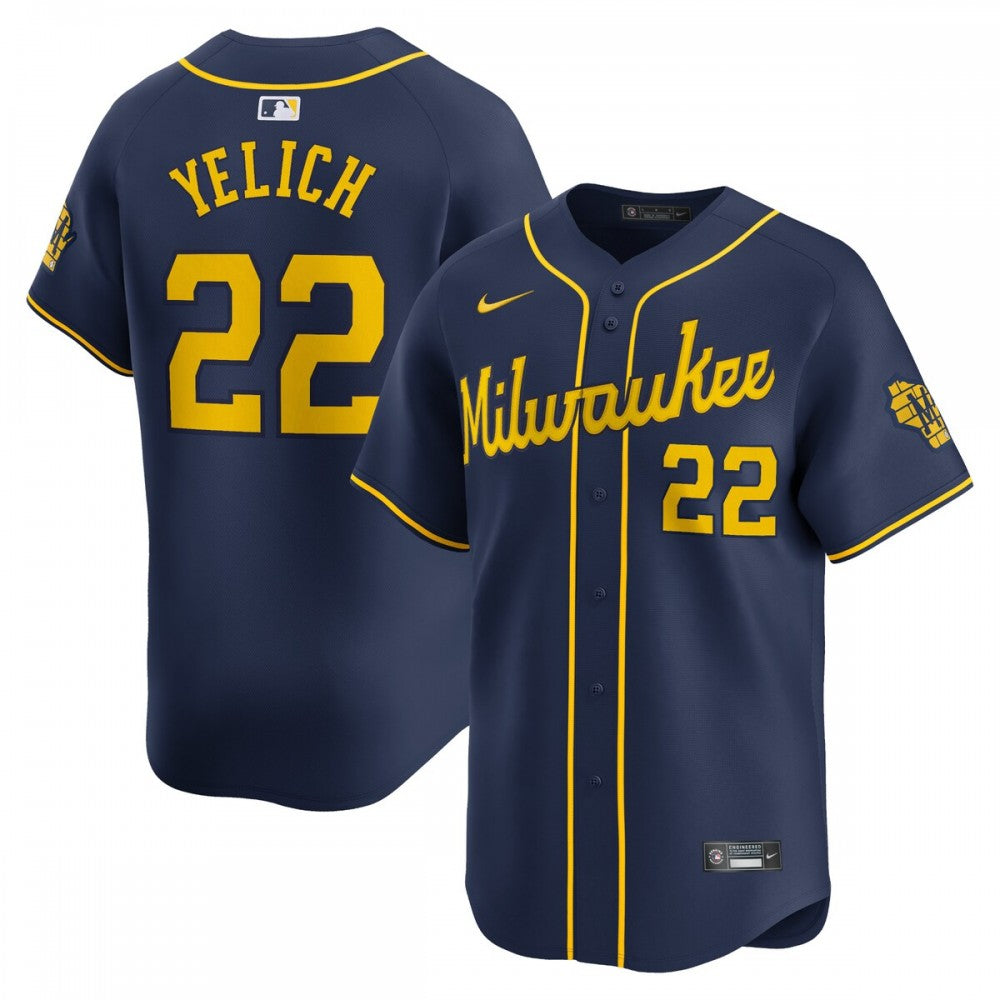 Christian Yelich Milwaukee Brewers Nike Alternate Limited Player MLB Jersey?C Navy