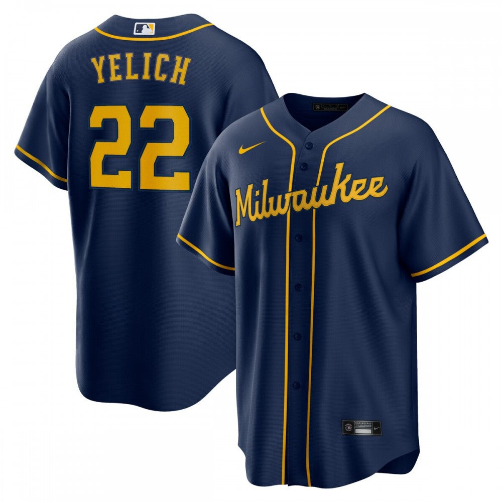 Christian Yelich Milwaukee Brewers Nike Alternate Replica Player MLB Jersey - Navy