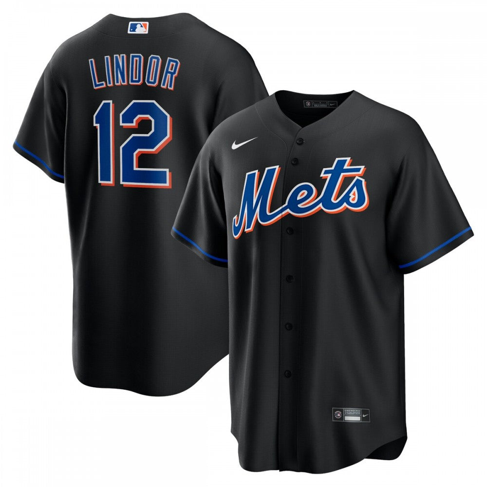Francisco Lindor New York Mets Nike 2022 Alternate Replica Player MLB Jersey - Black