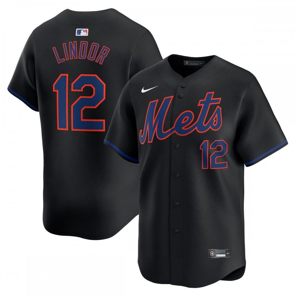 Francisco Lindor New York Mets Nike Alternate Limited Player MLB Jersey?C Black