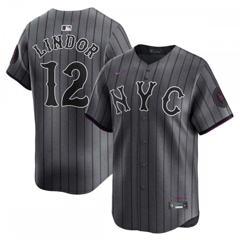 Francisco Lindor New York Mets Nike 2024 City Connect Limited Player MLB Jersey - Graphite