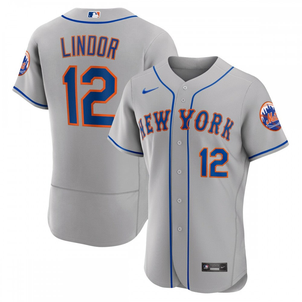 Francisco Lindor New York Mets Nike Road Authentic Player MLB Jersey - Gray