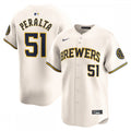 Freddy Peralta Milwaukee Brewers Nike Home Limited Player MLB Jersey - Cream