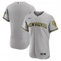 Milwaukee Brewers Nike Road Authentic Team Logo MLB Jersey - Gray