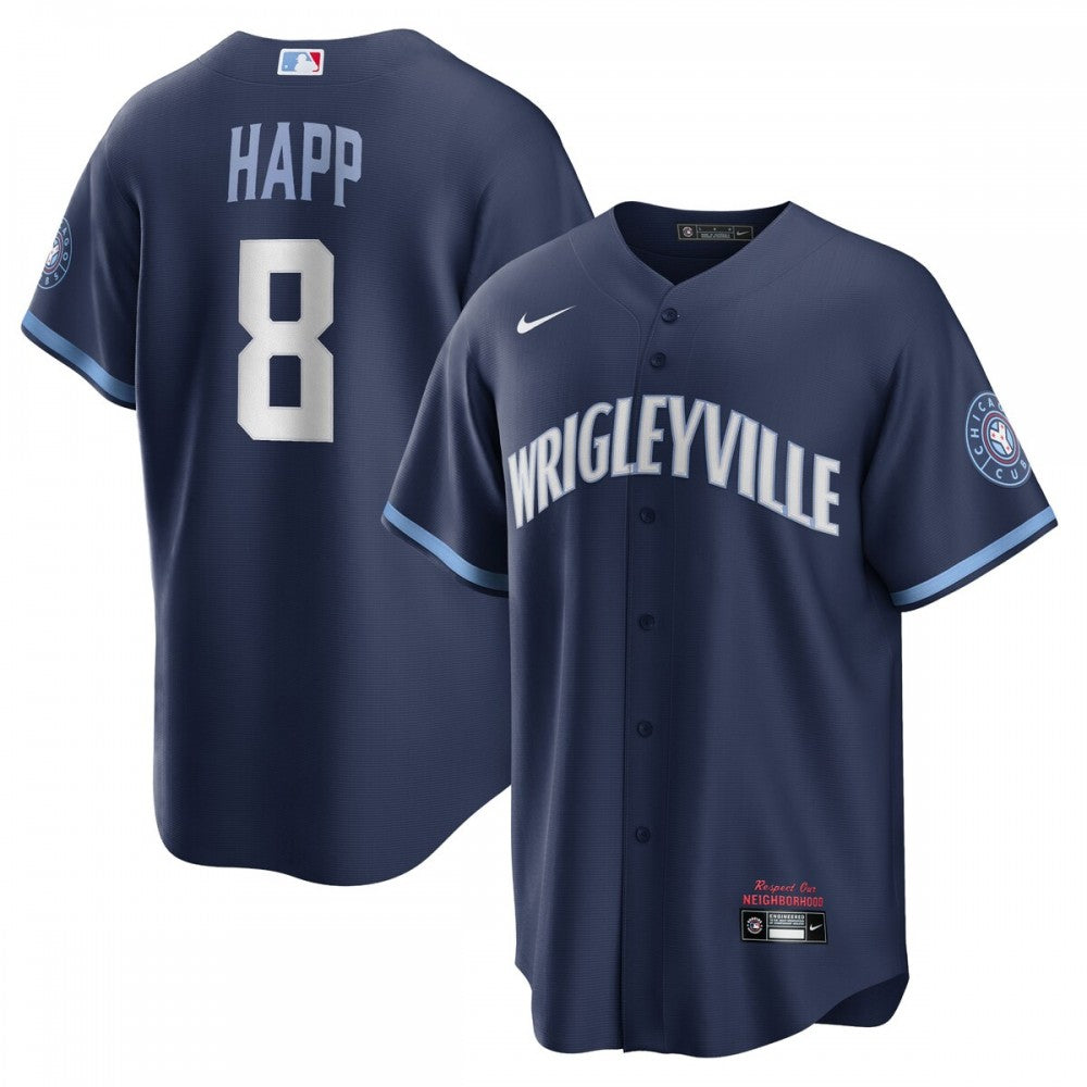 Ian Happ Chicago Cubs Nike 2021 City Connect Replica Player MLB Jersey - Navy