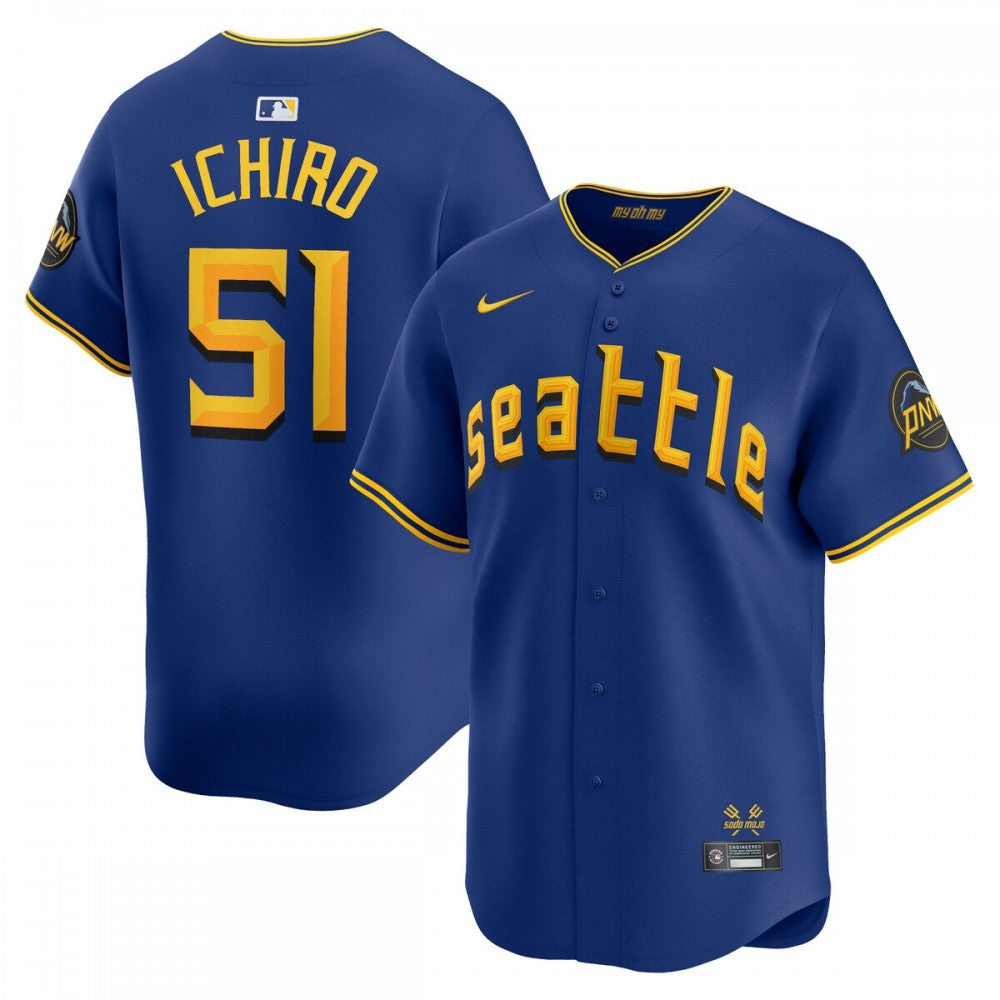 Ichiro Suzuki Seattle Mariners Nike City Connect Retired Player MLB Jersey - Royal