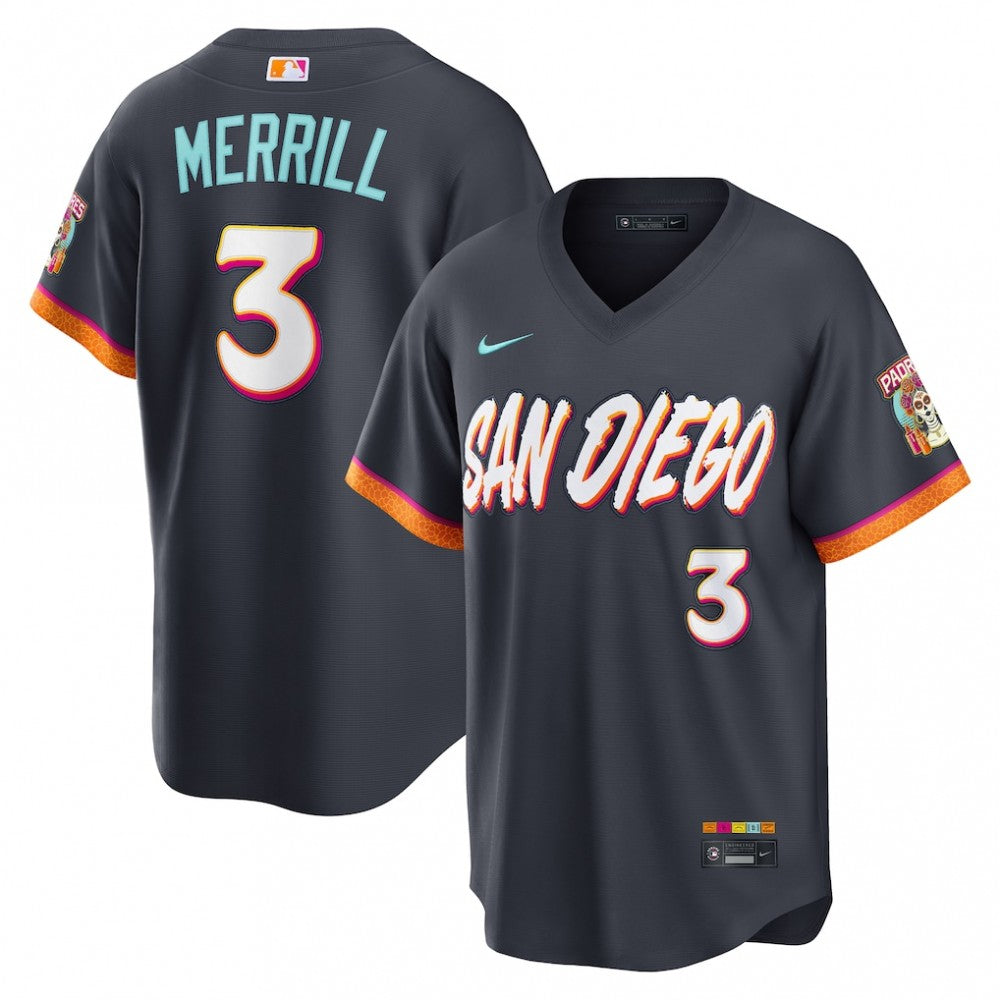 Jackson Merrill San Diego Padres Nike 2026 City Connect Stadium MLB Jersey - Obsidian