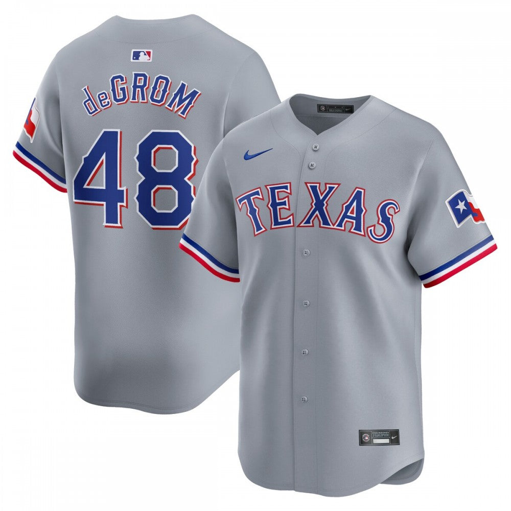 Jacob deGrom Texas Rangers Nike Away Limited Player MLB Jersey - Gray