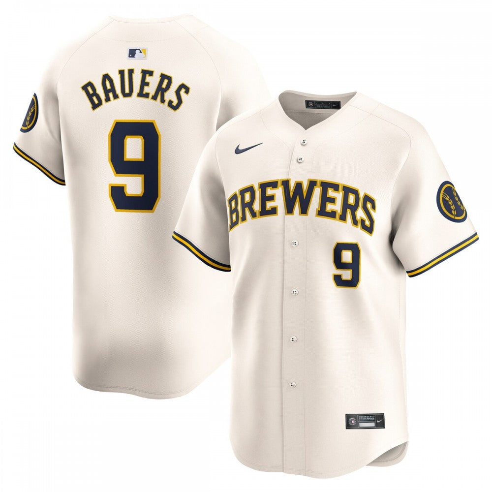 Jake Bauers Milwaukee Brewers Nike Home Limited Player MLB Jersey - Cream