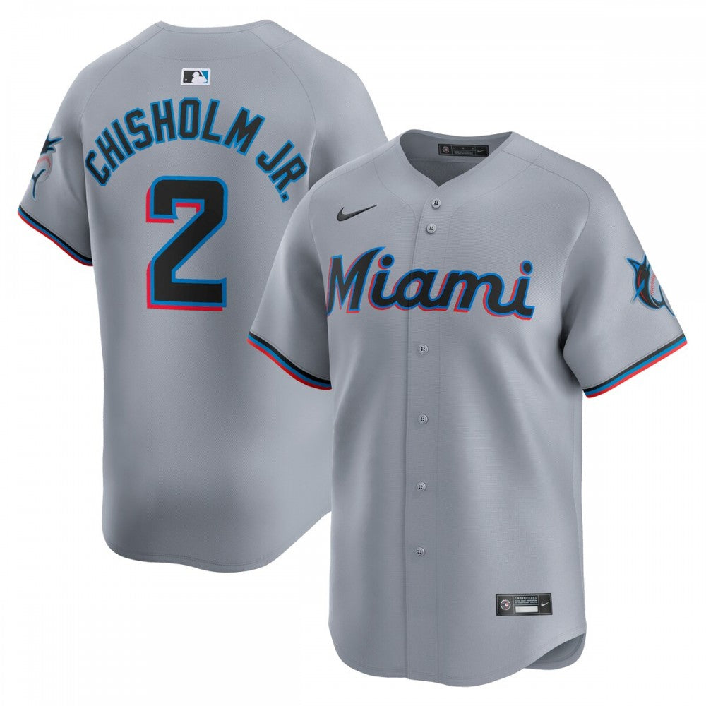 Jazz Chisholm Jr. Miami Marlins Nike Road Limited Player MLB Jersey?C Gray