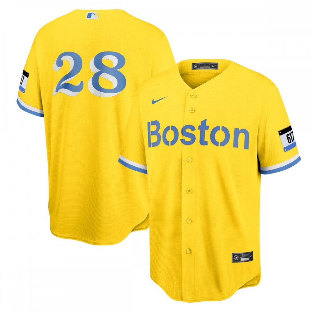 J.D. Martinez Boston Red Sox Nike City Connect Replica Player MLB Jersey - Gold