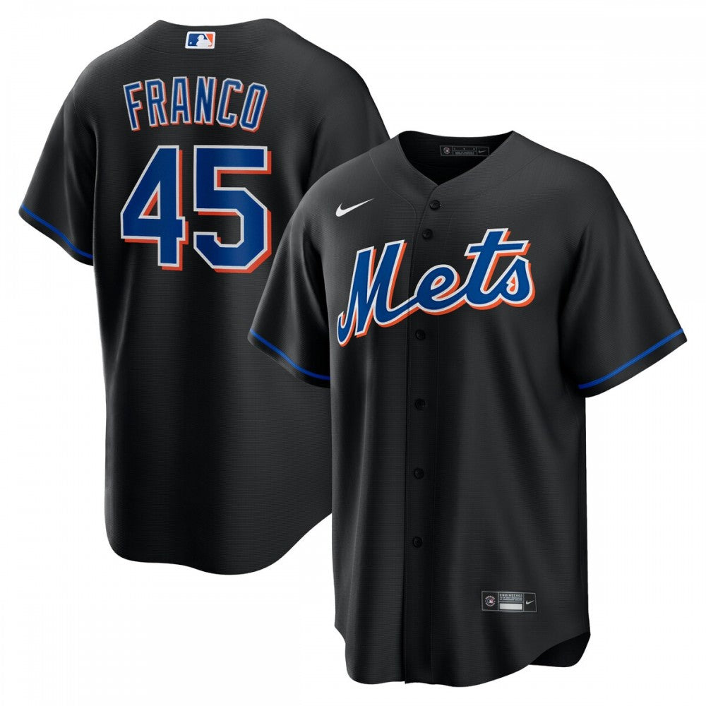 John Franco New York Mets Nike 2022 Alternate Replica Player MLB Jersey - Black