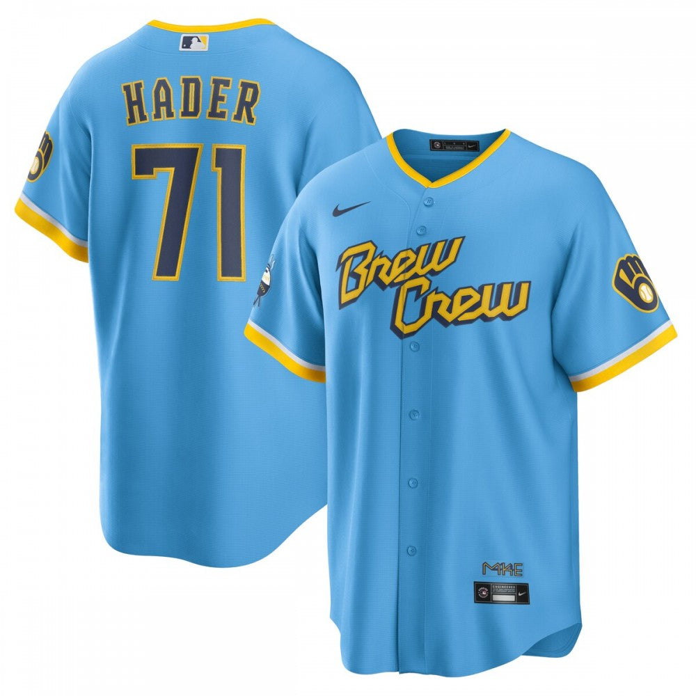 Josh Hader Milwaukee Brewers Nike 2022 City Connect Replica Player MLB Jersey - Powder Blue