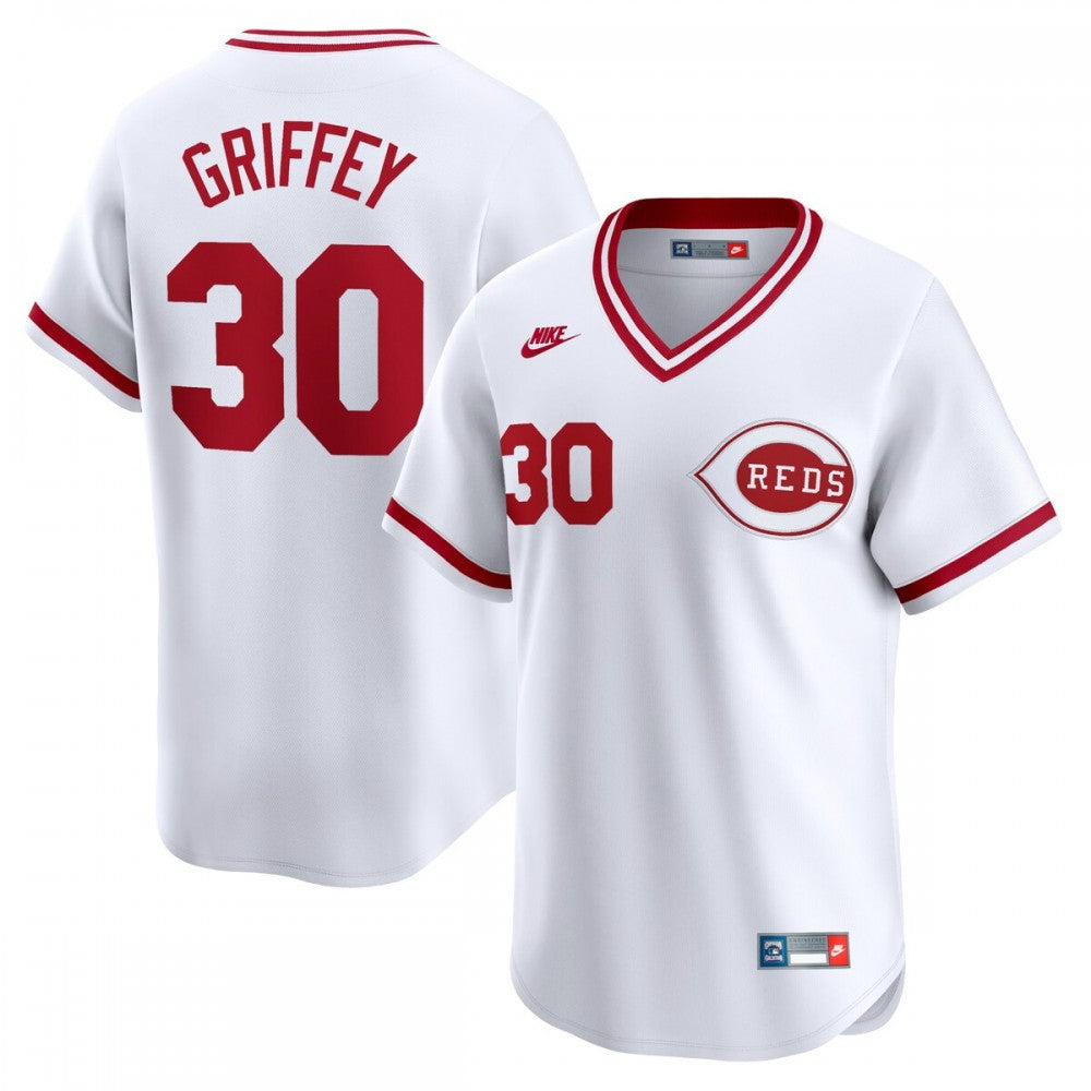 Ken Griffey Cincinnati Reds Nike Throwback Cooperstown Limited MLB Jersey - White