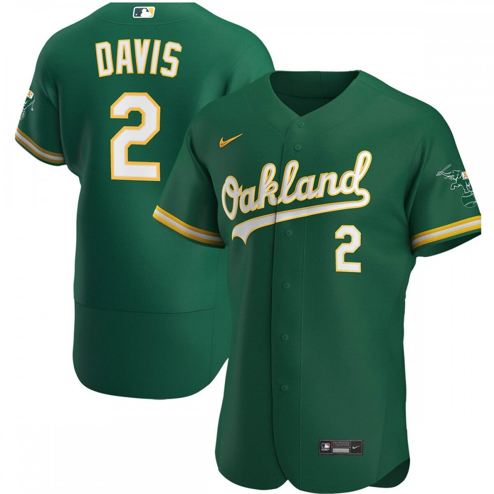 Khris Davis Oakland Athletics Nike Alternate Authentic Player MLB Jersey - Kelly Green