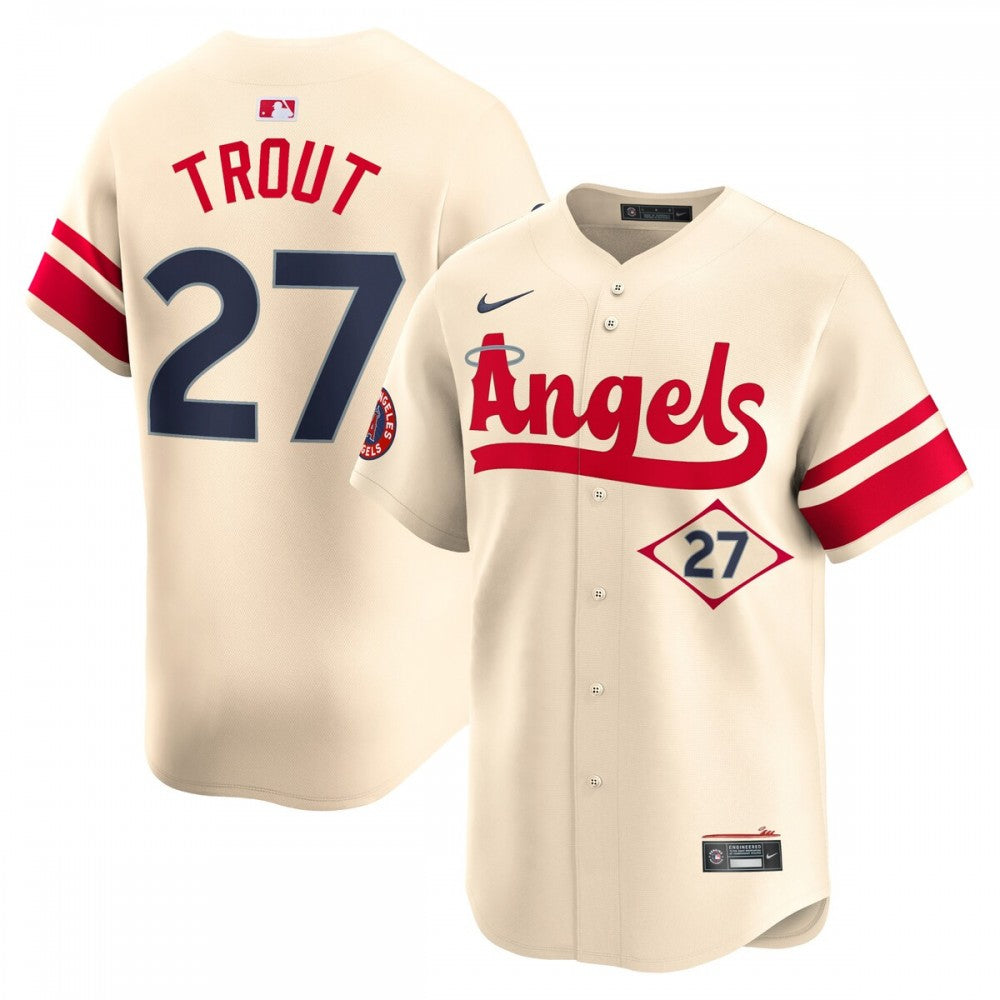 Mike Trout Los Angeles Angels Nike City Connect Limited Player MLB Jersey - Cream