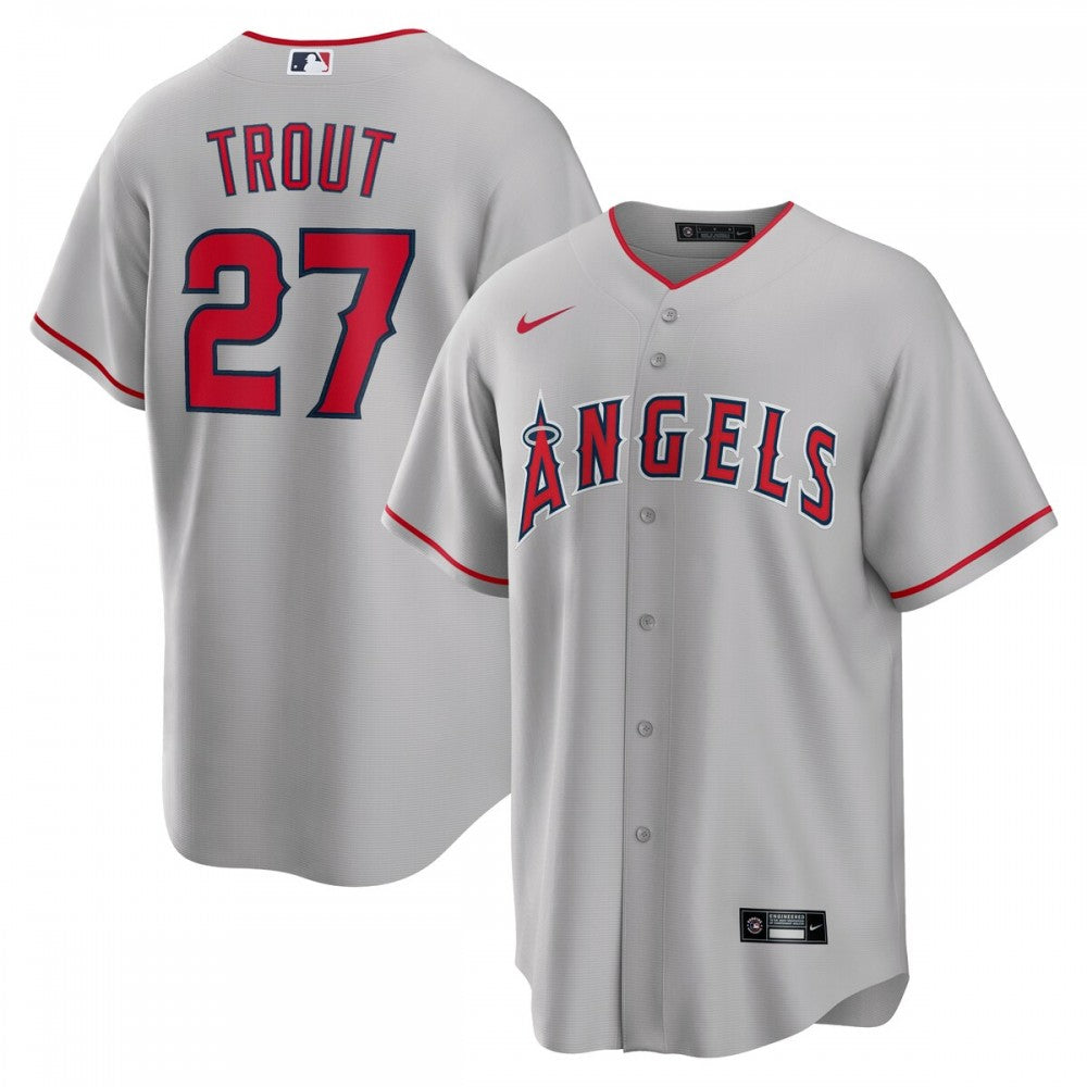 Mike Trout Los Angeles Angels Nike Road Replica Player Name MLB Jersey - Silver