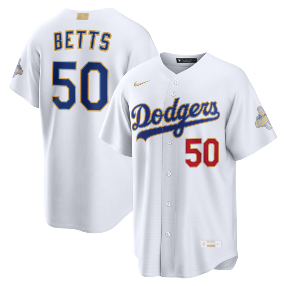 Mookie Betts Los Angeles Dodgers Nike 2026 Gold Collection Stadium MLB Jersey - White