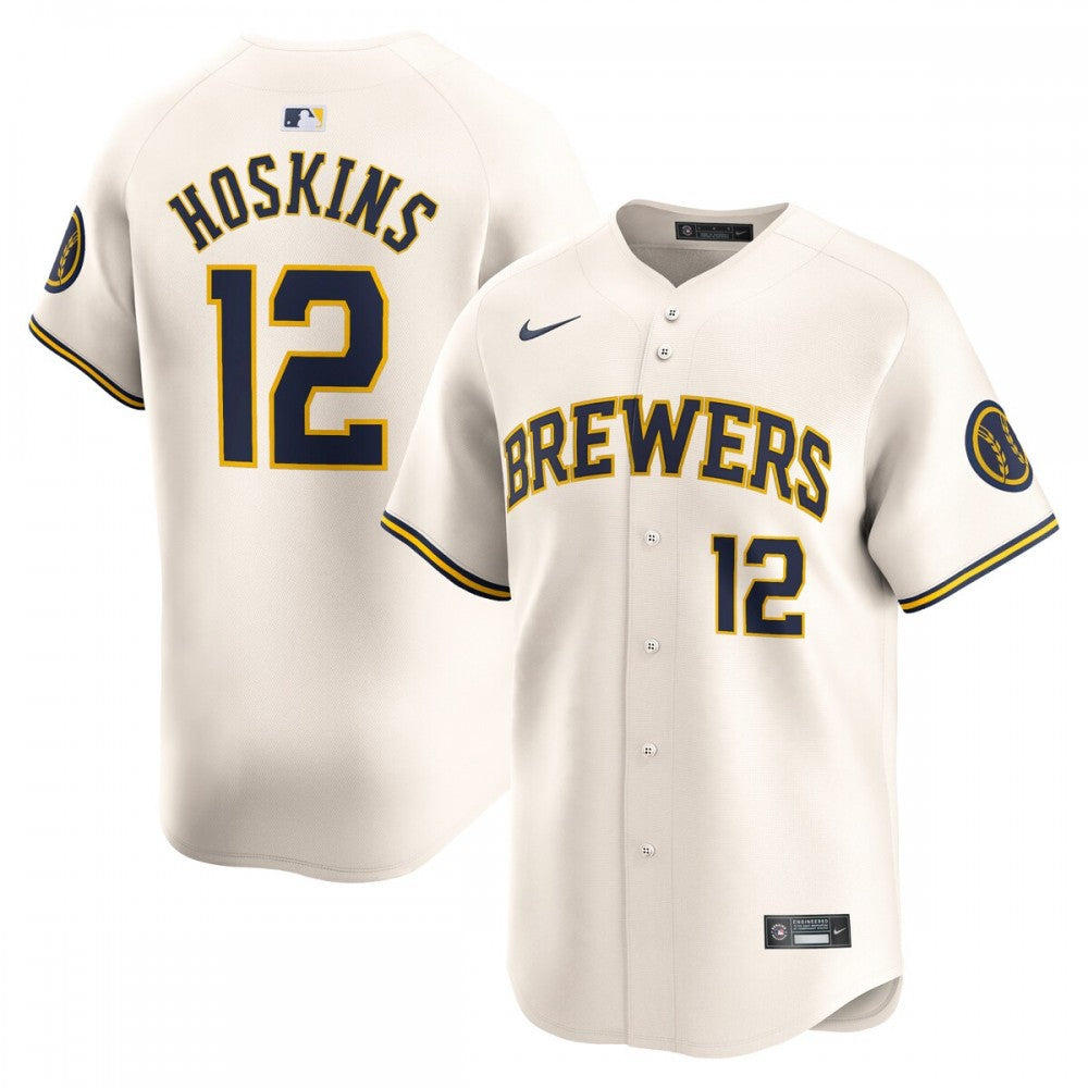 Rhys Hoskins Milwaukee Brewers Nike Home Limited Player MLB Jersey - Cream