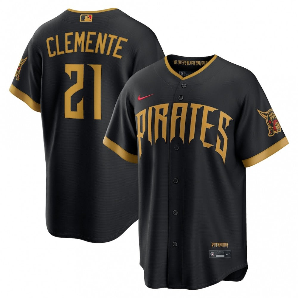 Roberto Clemente Pittsburgh Pirates Nike 2026 City Connect Stadium MLB Jersey - Black