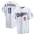 Roki Sasaki Los Angeles Dodgers Nike 2026 Gold Collection Stadium MLB Jersey - White
