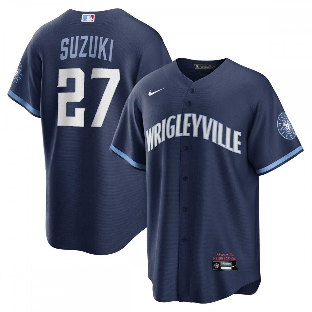 Seiya Suzuki Chicago Cubs Nike City Connect Replica Player MLB Jersey - Navy