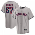 Shane Bieber Cleveland Guardians Nike Road Replica Player MLB Jersey - Gray
