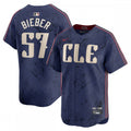 Shane Bieber Cleveland Guardians Nike 2024 City Connect Limited MLB Jersey - Navy