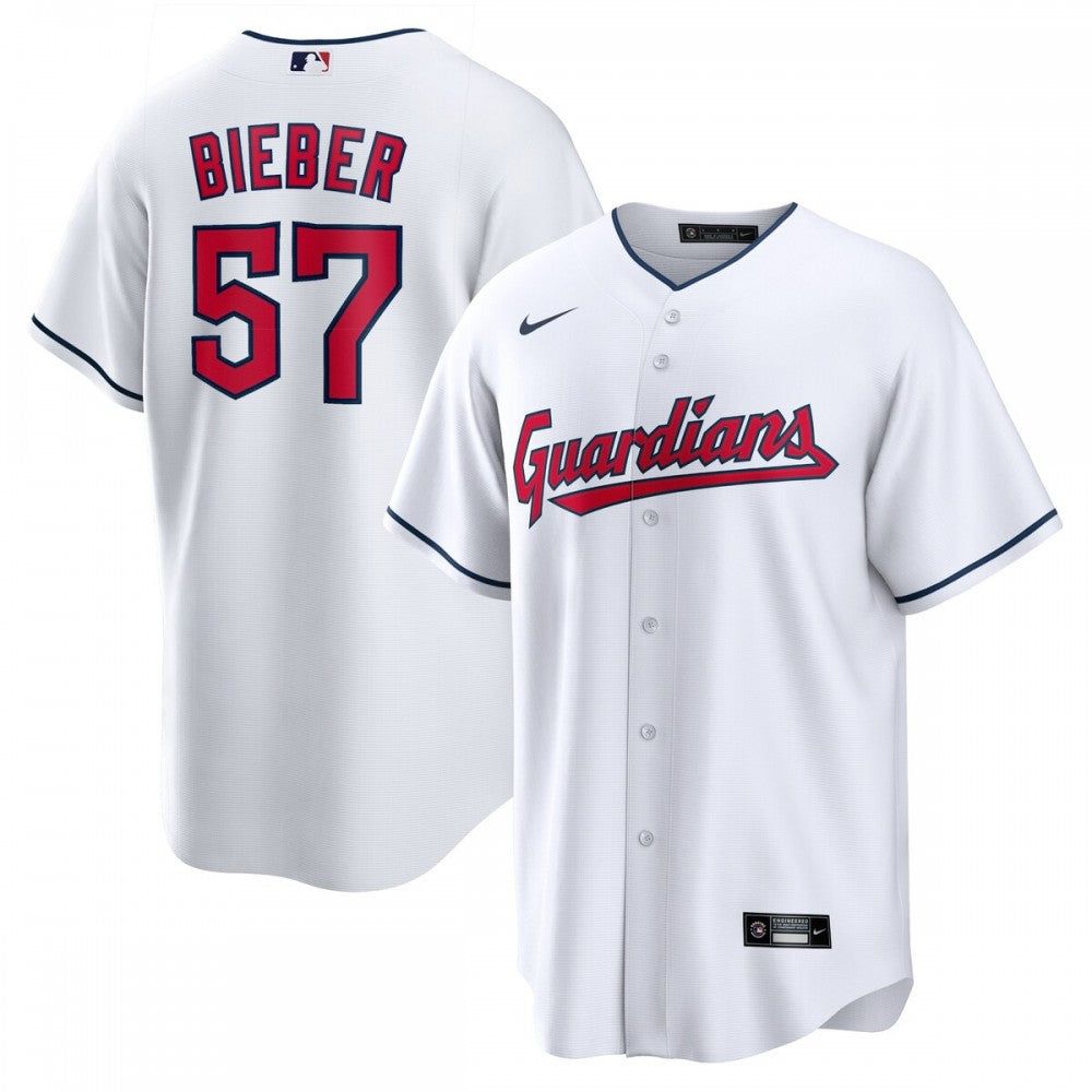 Shane Bieber Cleveland Guardians Nike Replica Player MLB Jersey - White