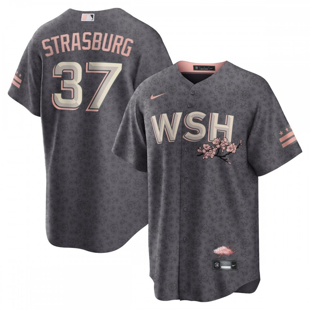Stephen Strasburg Washington Nationals Nike City Connect Replica Player MLB Jersey - Charcoal