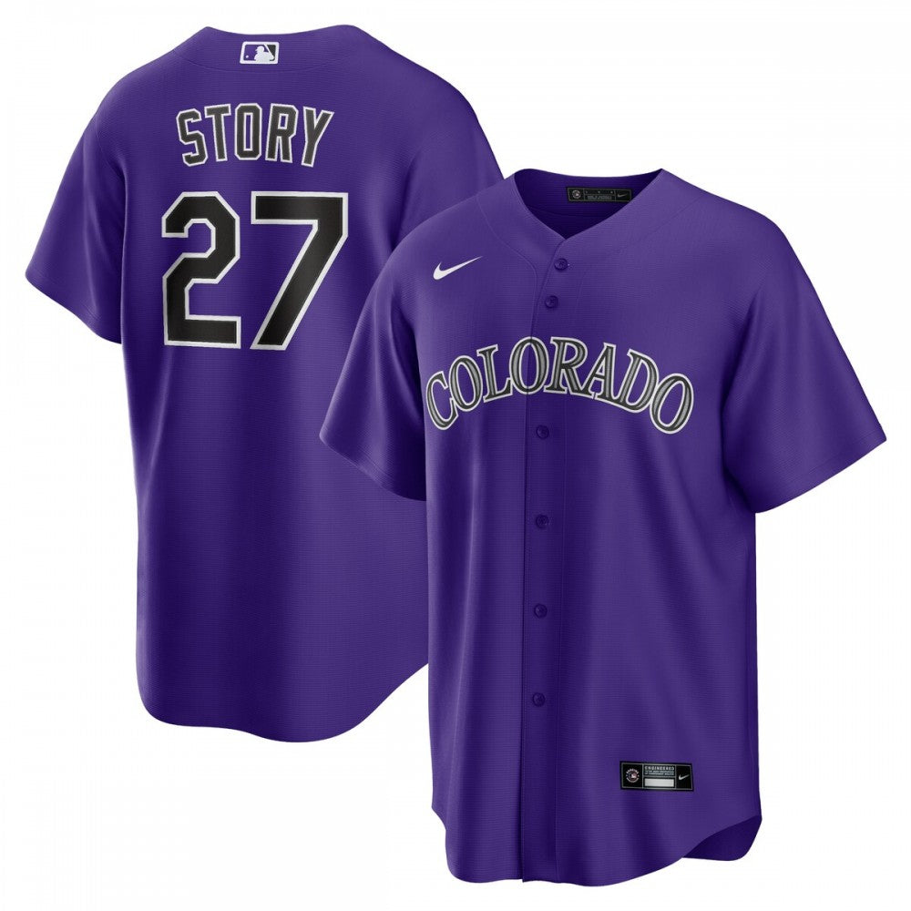 Trevor Story Colorado Rockies Nike Alternate Replica Player Name MLB Jersey - Purple