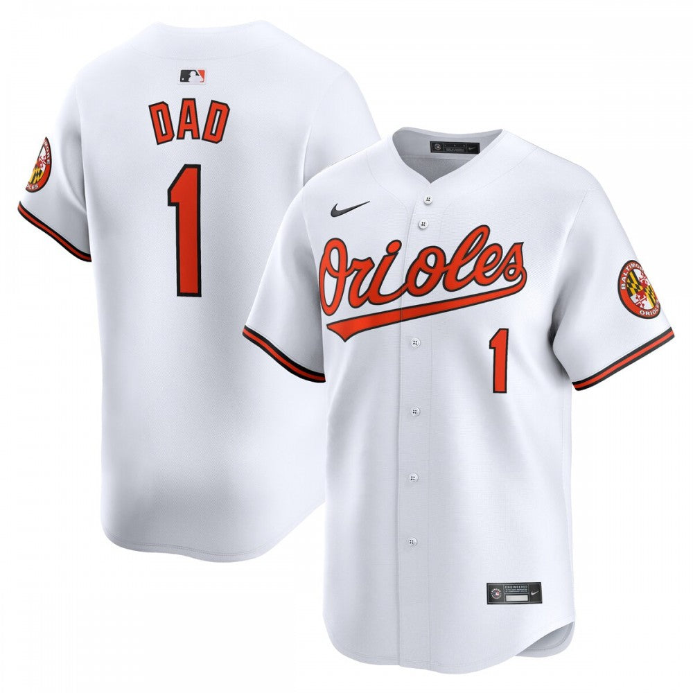 Baltimore Orioles Nike #1 Dad Home Limited MLB Jersey - White