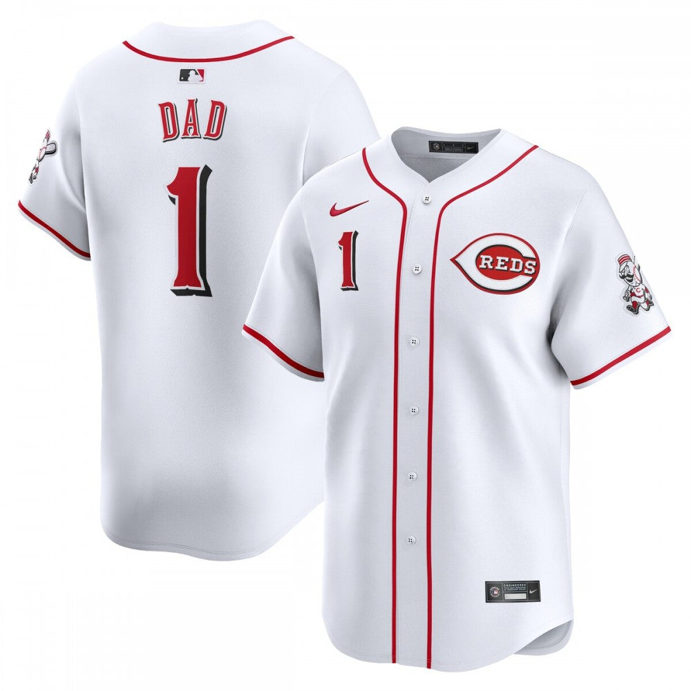 Cincinnati Reds Nike #1 Dad Home Limited MLB Jersey - White